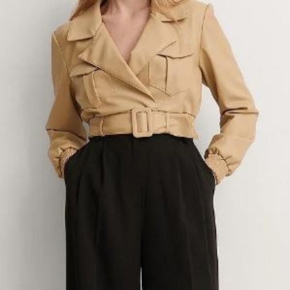 NA - KD Belted Croped Jacket Size 42EUR/10 US NWT
